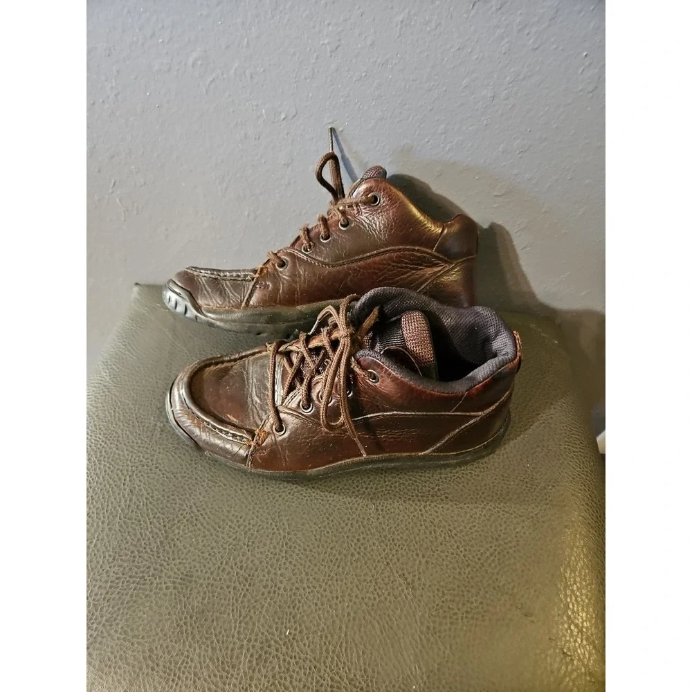 Justin Brown Leather Ankle‎ Lace Up Casual Boots 00997 Mens Size 7M (S98)